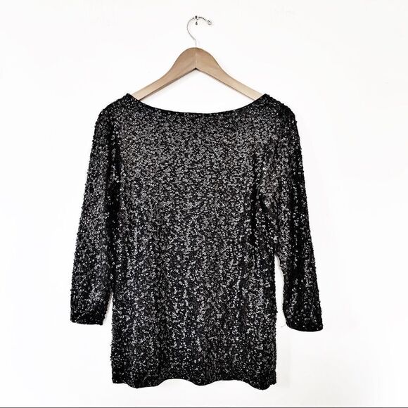 J.‎ Crew Black Sequin 3/4 Sleeve Blouse - Picture 7 of 7